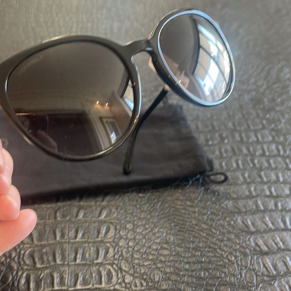 Chanel Black Sunglasses with Pearl on each Side Acetate Butterfly  #5394 - Picture 7 of 11